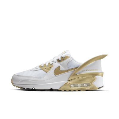 Nike air max 90 white and gold best sale